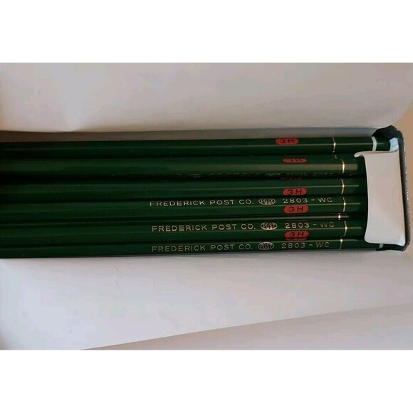 Vintage A.W. Faber Castell Original Tin Box 10 Unsharpened 3H Pencils Germany - Picture 3 of 3